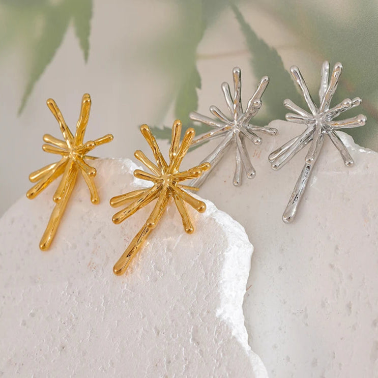 Textured Firework Stud Earrings