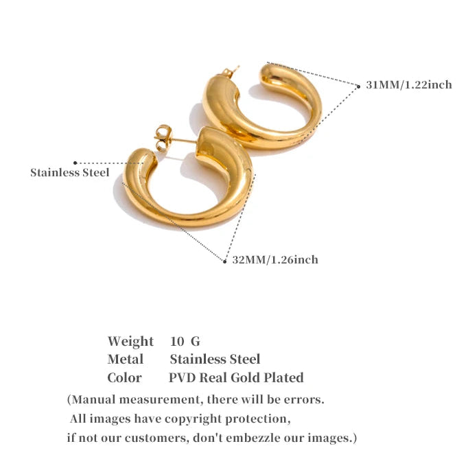 C-Shape Hoop Earrings