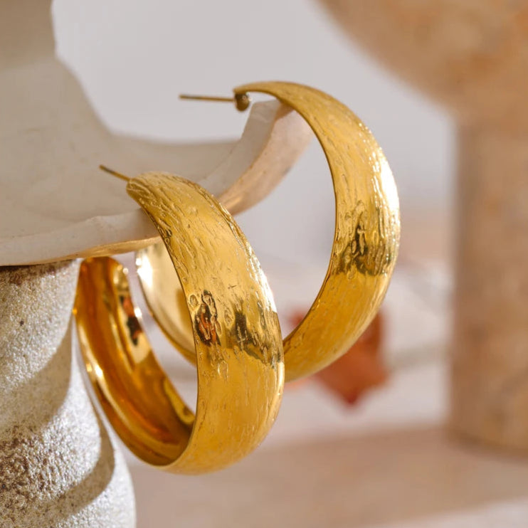 Polished C-Shaped Hoop Earrings