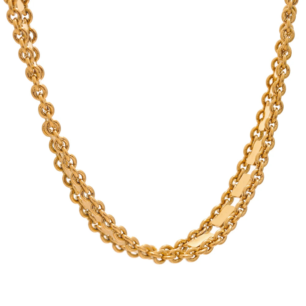 Bold Square Chain Necklace & Bracelet Set