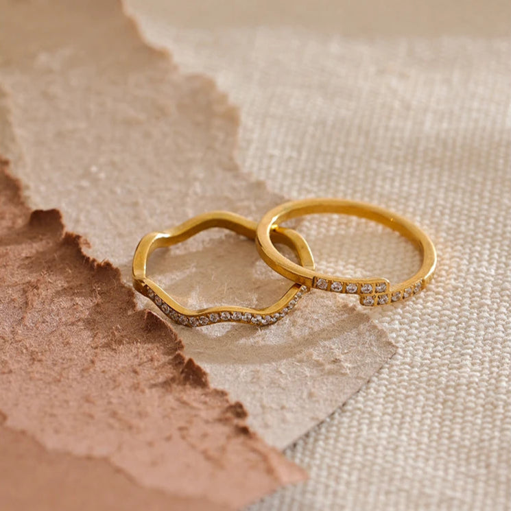 Thin Gold Cubic Zirconia Ring