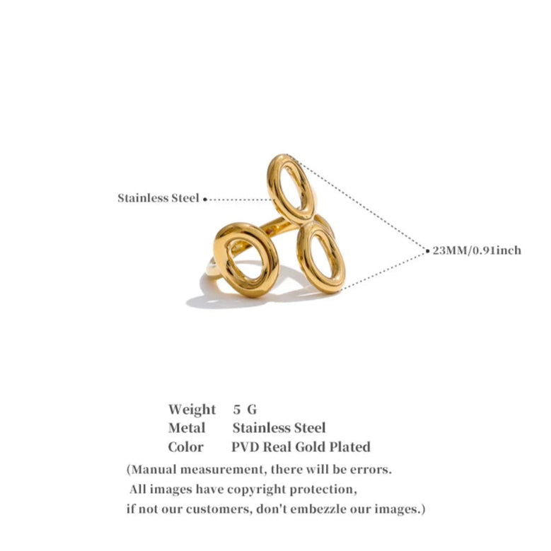 Adjustable Hollow Geometric Ring