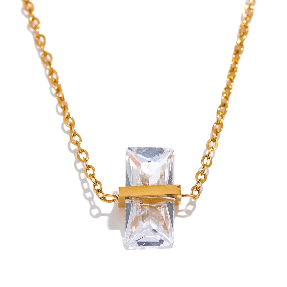 Olive Green Cubic Zirconia Pendant Necklace