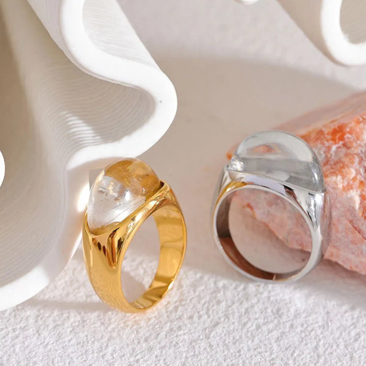 Geometric Resin Statement Ring
