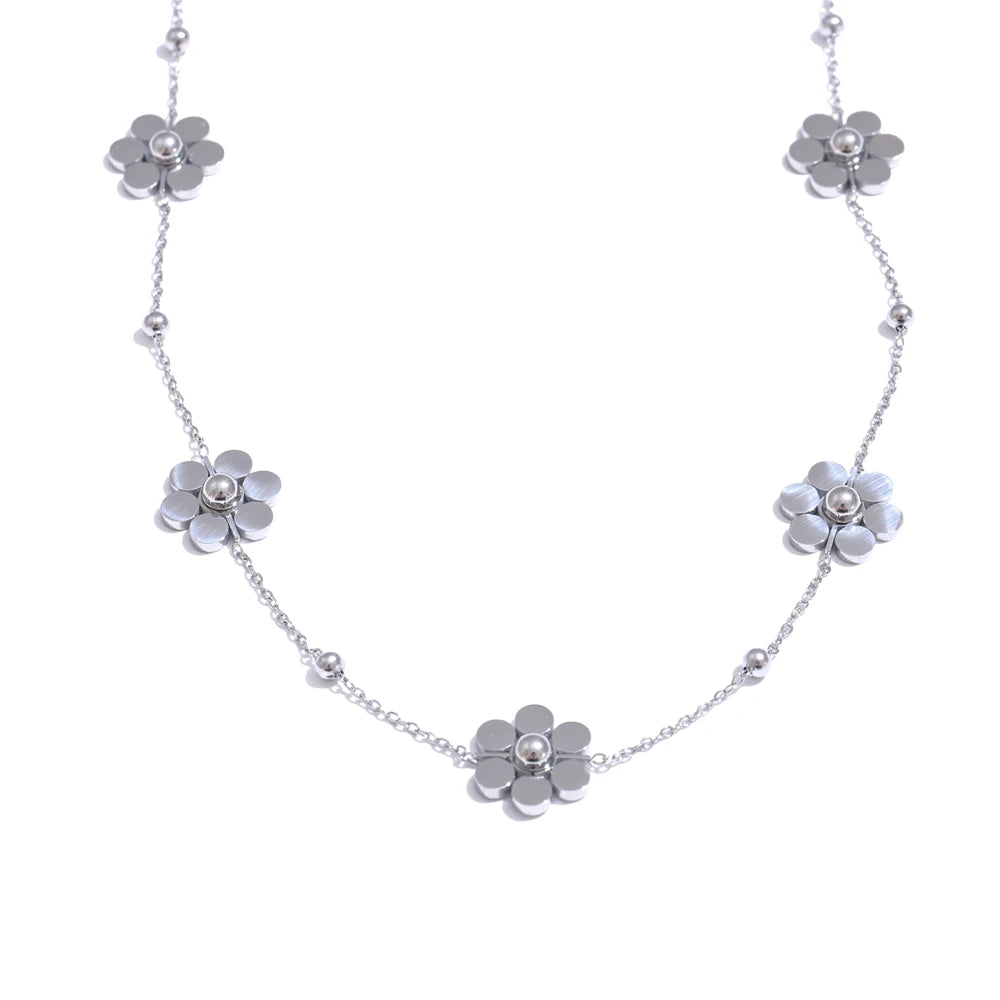 Golden Flower Chain Necklace