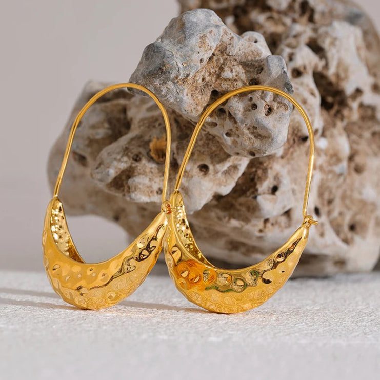 Golden Dangle Hoop Earrings