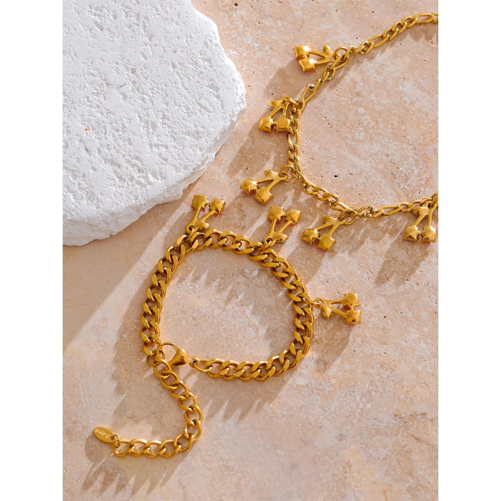 Cherry Cubic Zirconia Necklace & Bracelet Set