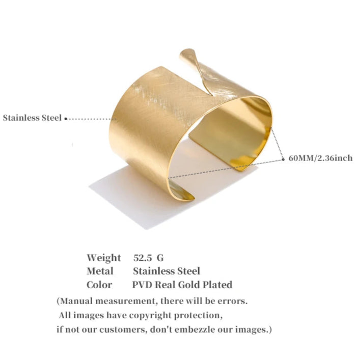 Wide Polished Cuff Bracelet