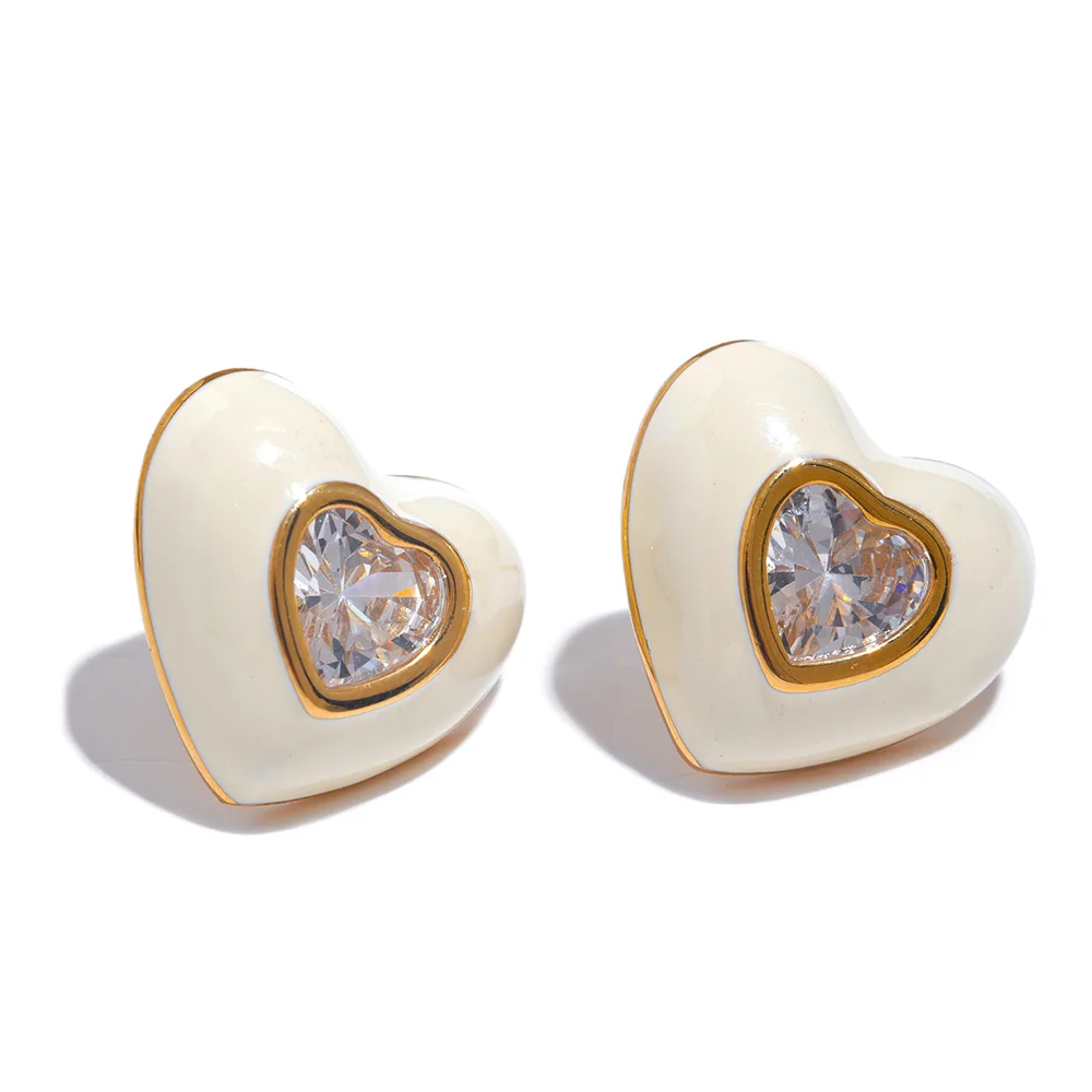 Colorful Heart Stud Earrings