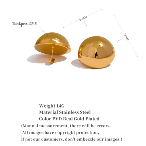 Classic Half-Round Stud Earrings