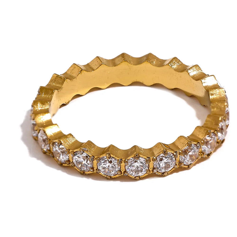 White Cubic Zirconia Thin Ring