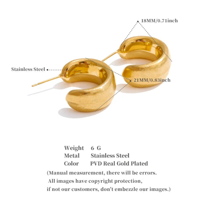 Minimalist C-Shape Hoop Earrings