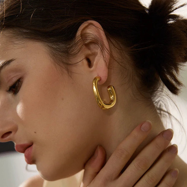 Modern Geometric Hoop Earrings