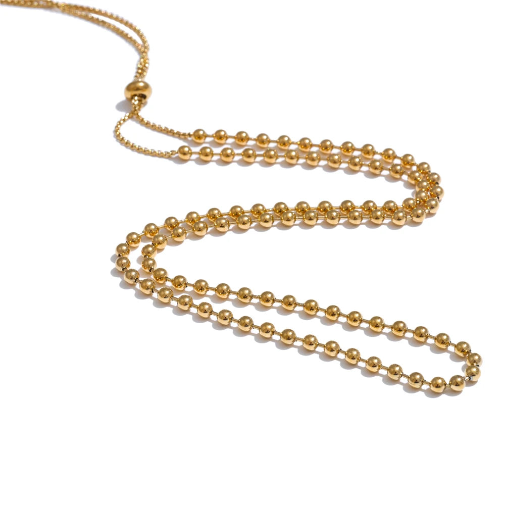 Beaded Chain Necklace & Bracelet Set
