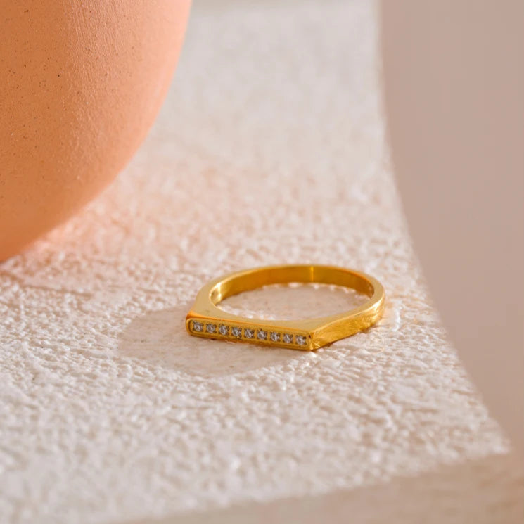 Delicate Gold Cubic Zirconia Ring