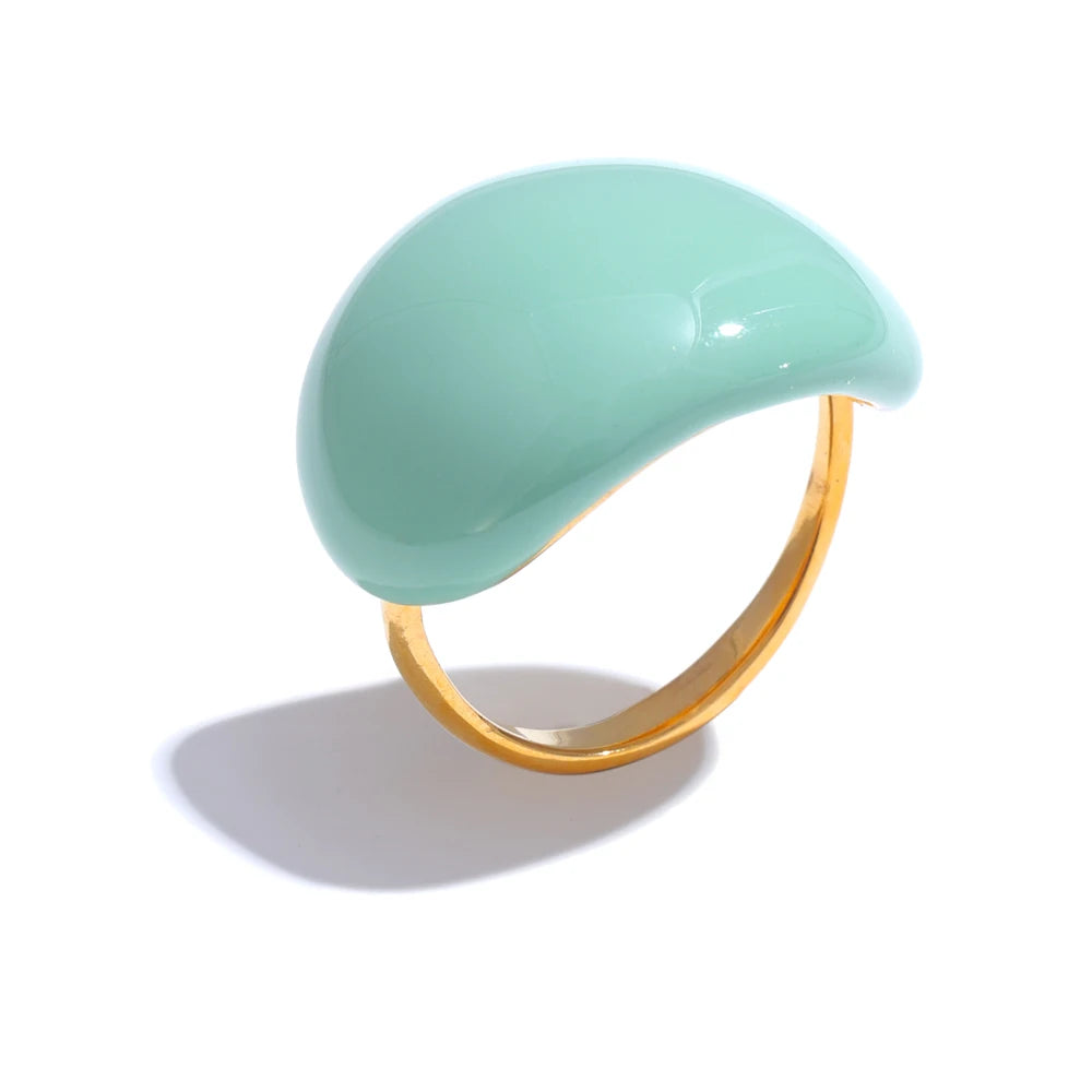 Multicolor Enamel Adjustable Ring
