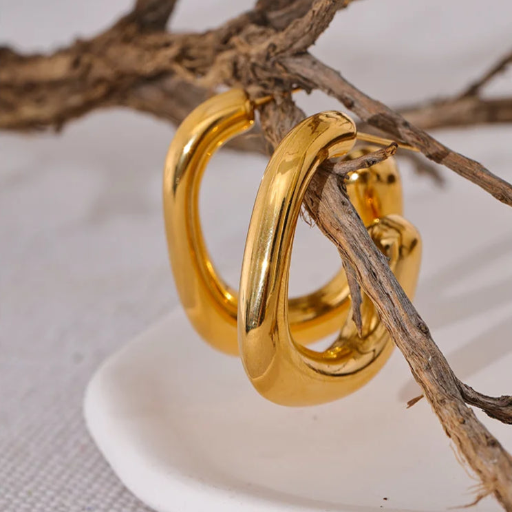Modern Geometric Hoop Earrings