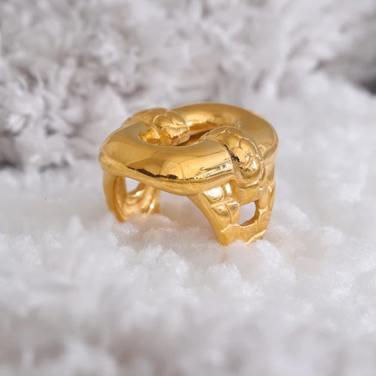 Geometric Hollow Chunky Ring