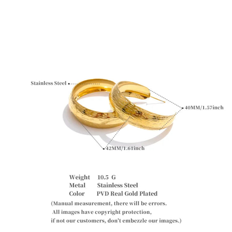 Polished C-Shaped Hoop Earrings