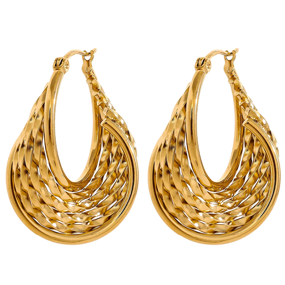 Twisted Hollow Hoop Earrings
