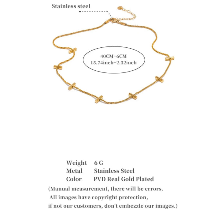 Gold & Platinum Tone Link Chain Necklace