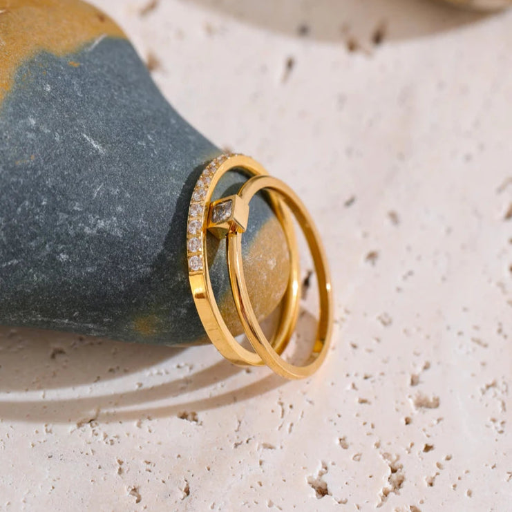 Delicate Stackable Cubic Zirconia Ring Set