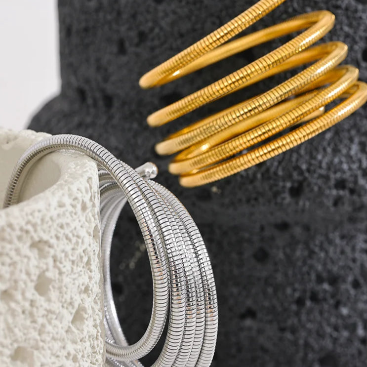 Stacked Multi-Layer Wrap Bangle