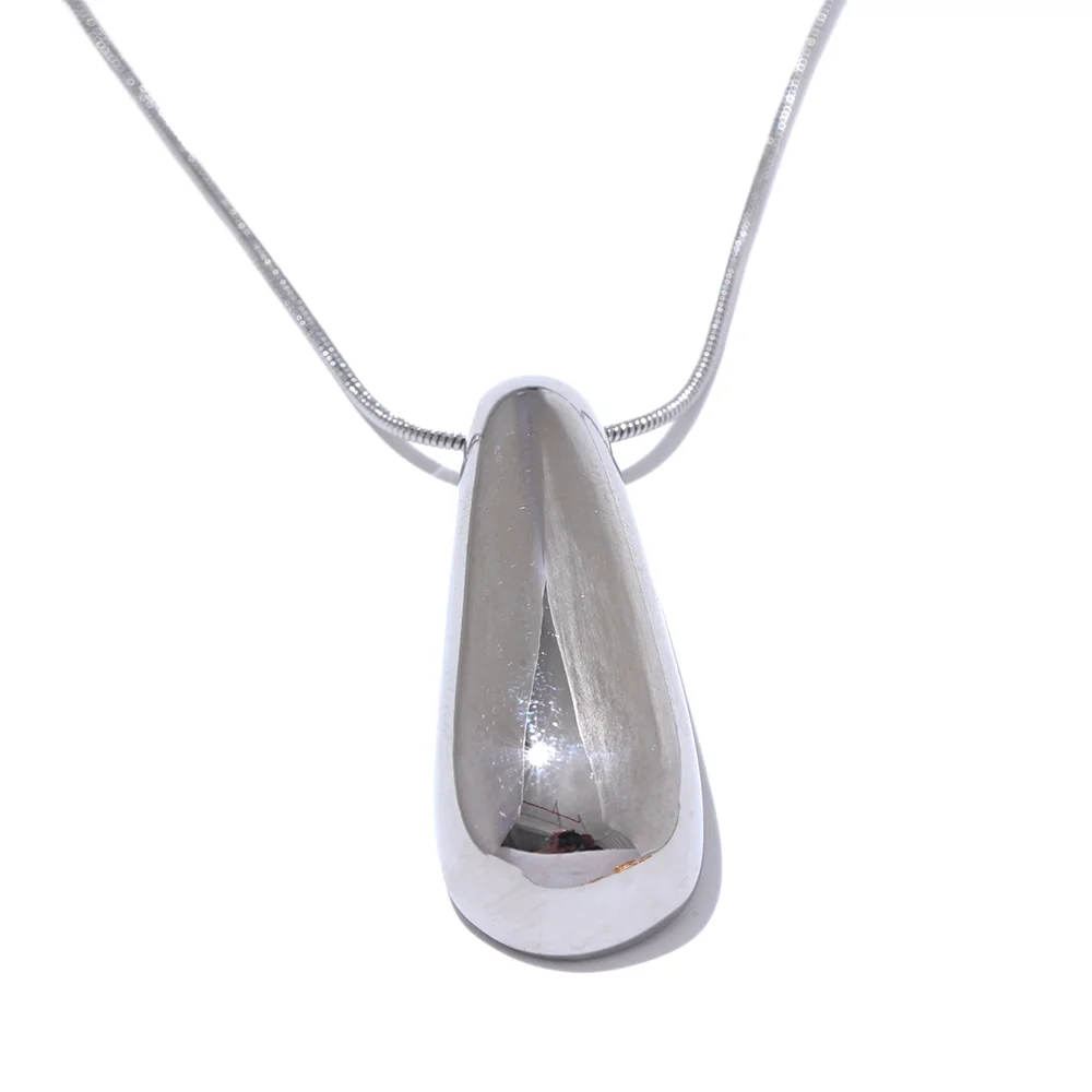 Smooth Water Drop Pendant Necklace