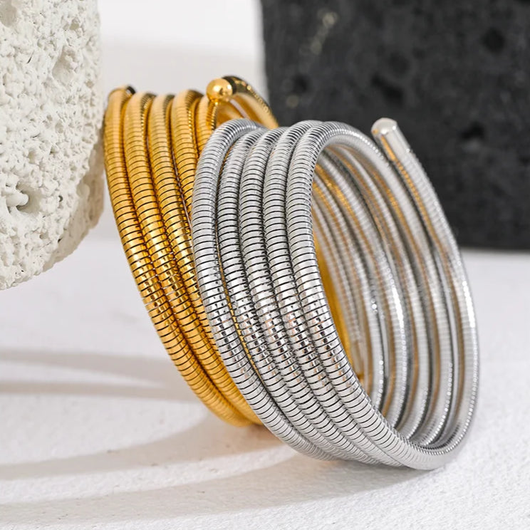Stacked Multi-Layer Wrap Bangle