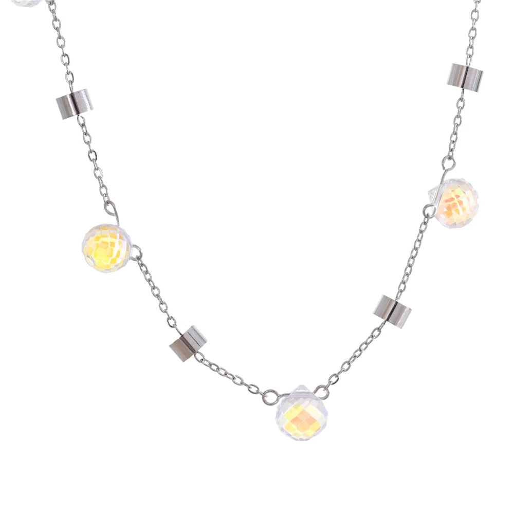 Crystal Chain Necklace & Bracelet Set
