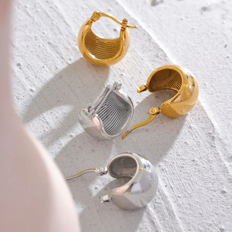 Chunky Geometric Hoop Earrings