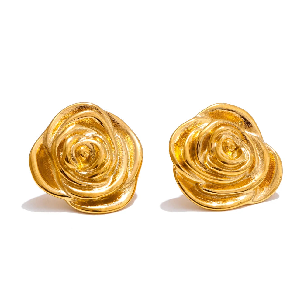 Gold Flower Ring & Earrings Set