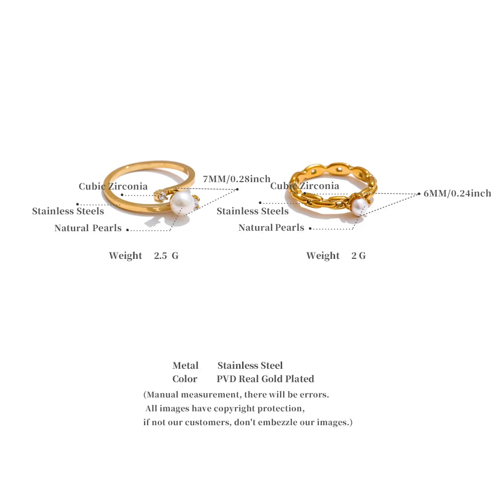 Natural Pearl & Zircon Ring