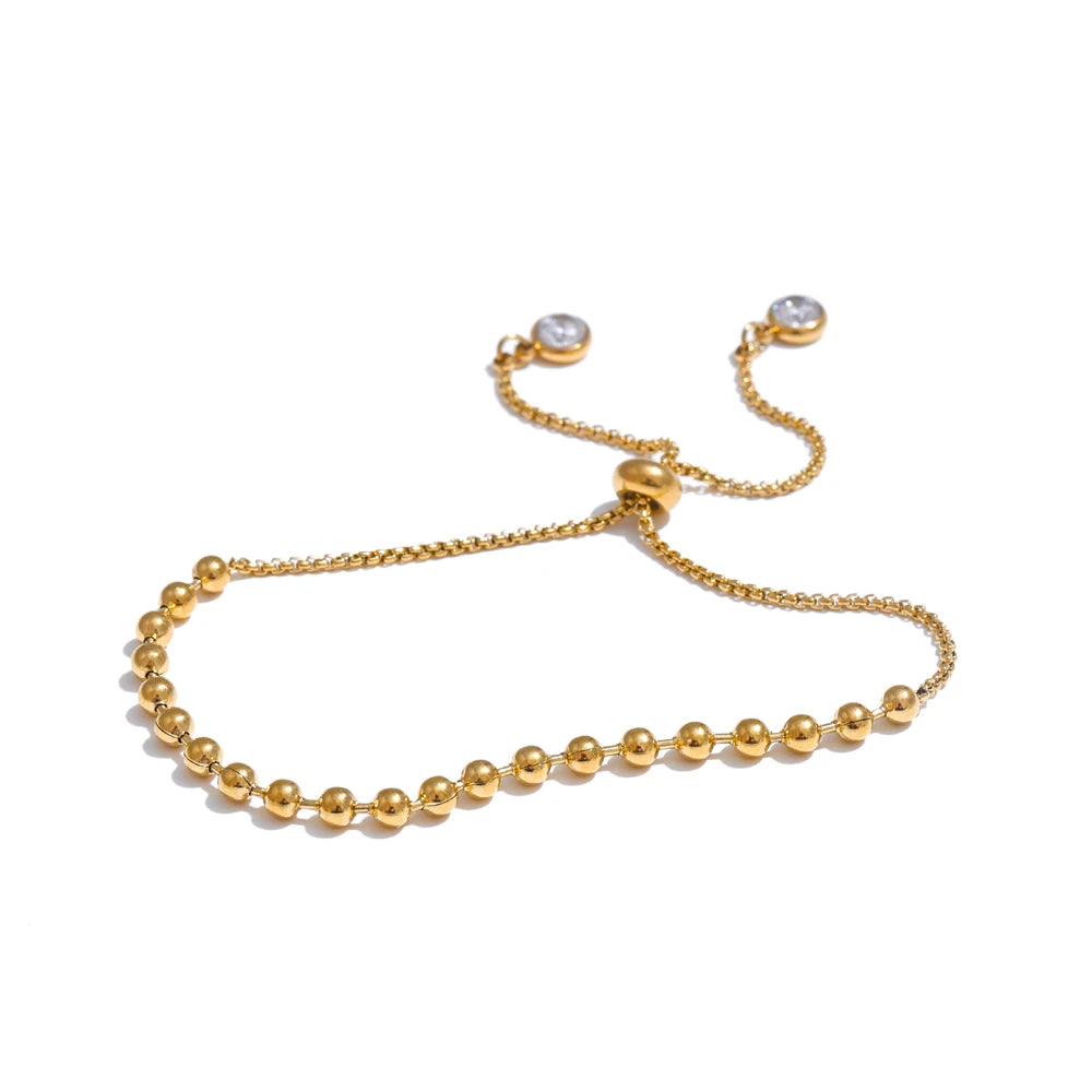 Beaded Chain Necklace & Bracelet Set
