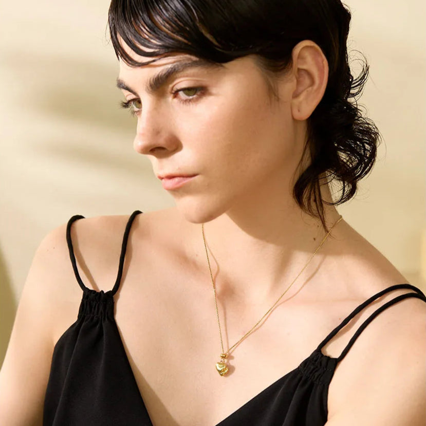 Long Heart Pendant Necklace