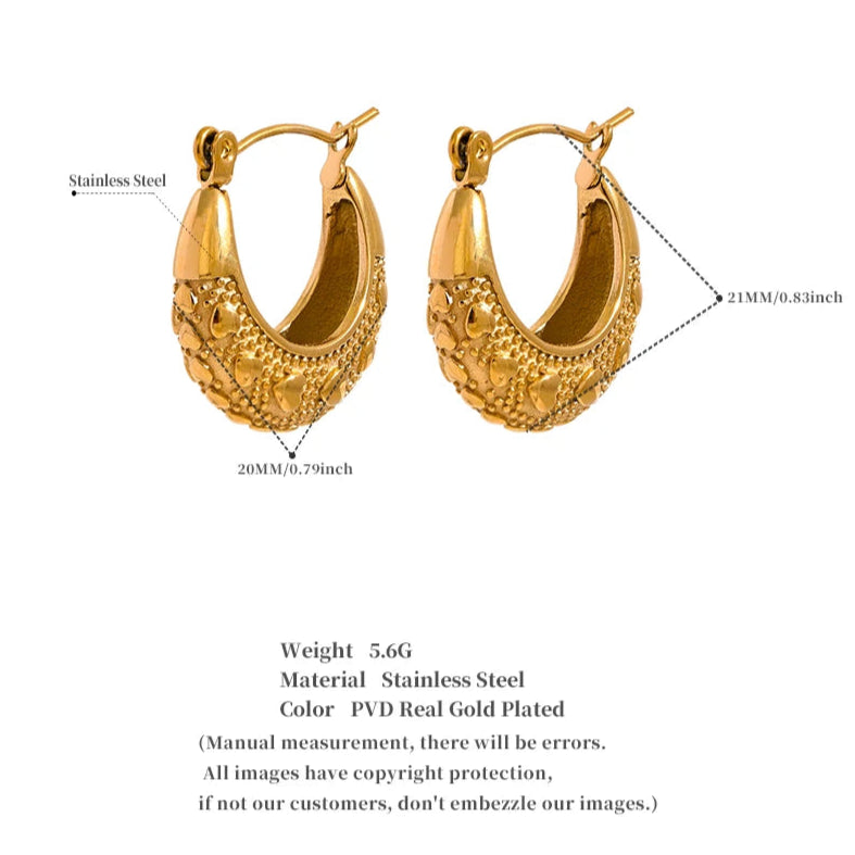 Heart Geometric Hoop Earrings