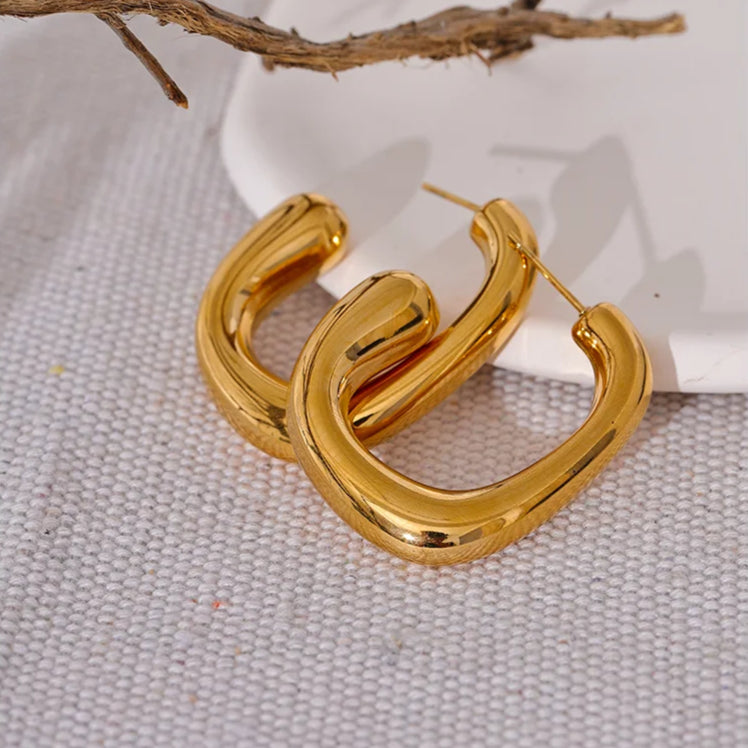 Modern Geometric Hoop Earrings