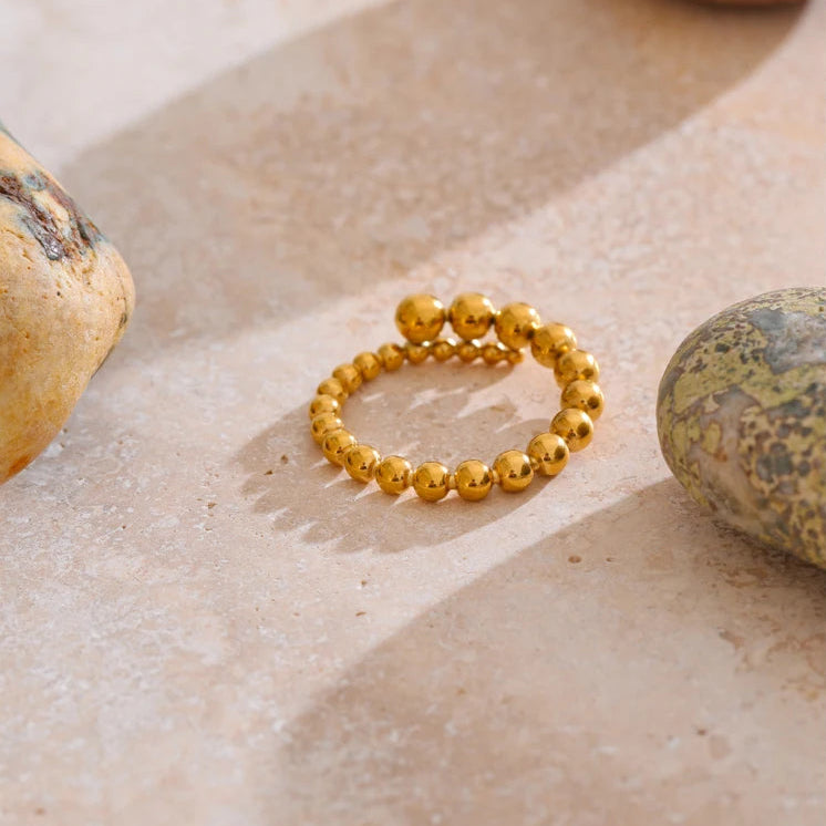 Beaded Stainless Steel Ring
