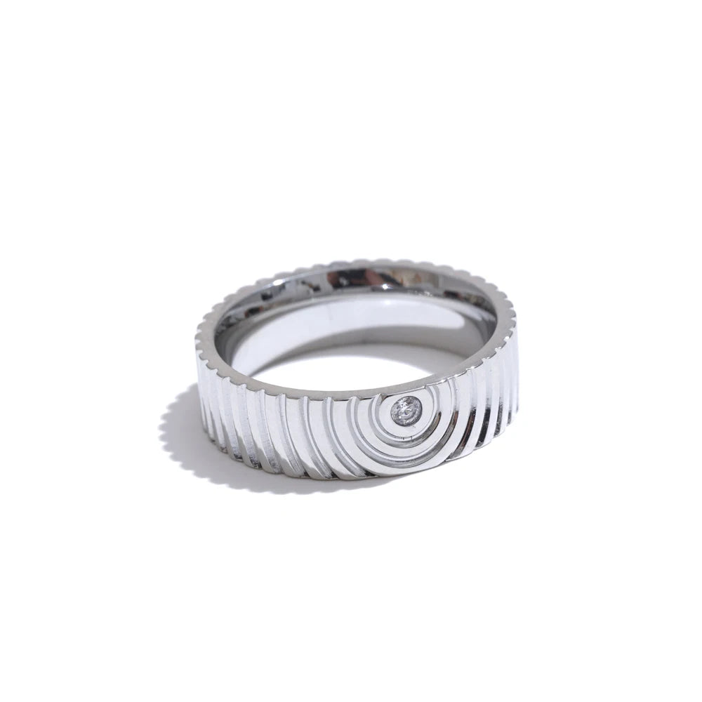 Striped Zircon Ring