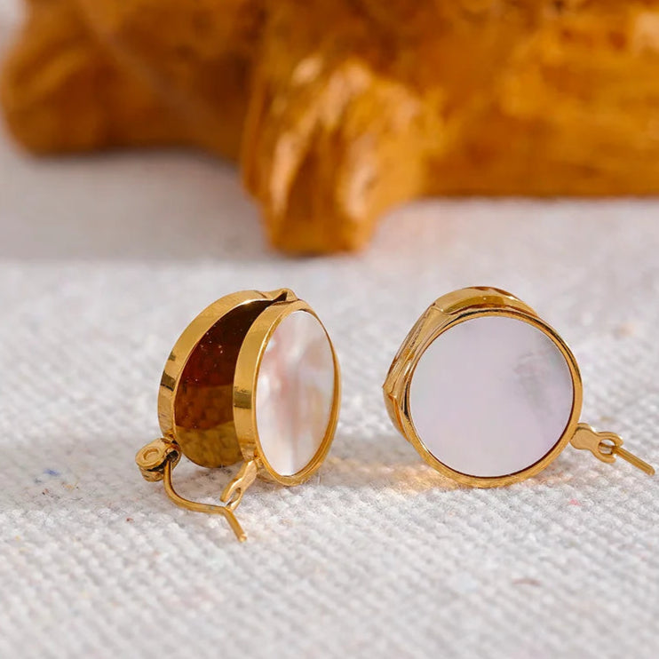 Shell Huggie Hoop Earrings
