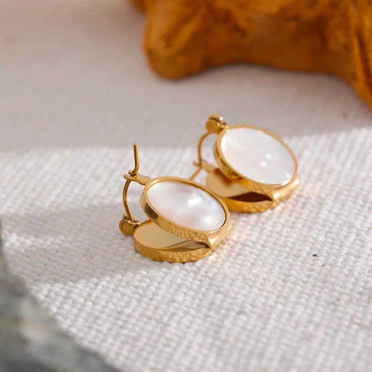 Shell Huggie Hoop Earrings