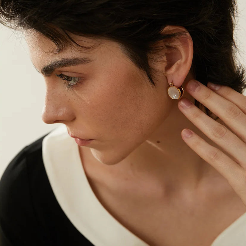 Shell Huggie Hoop Earrings