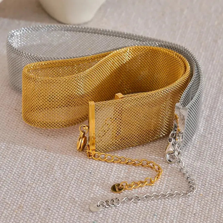 Wide Choker Necklace & Bracelet Set