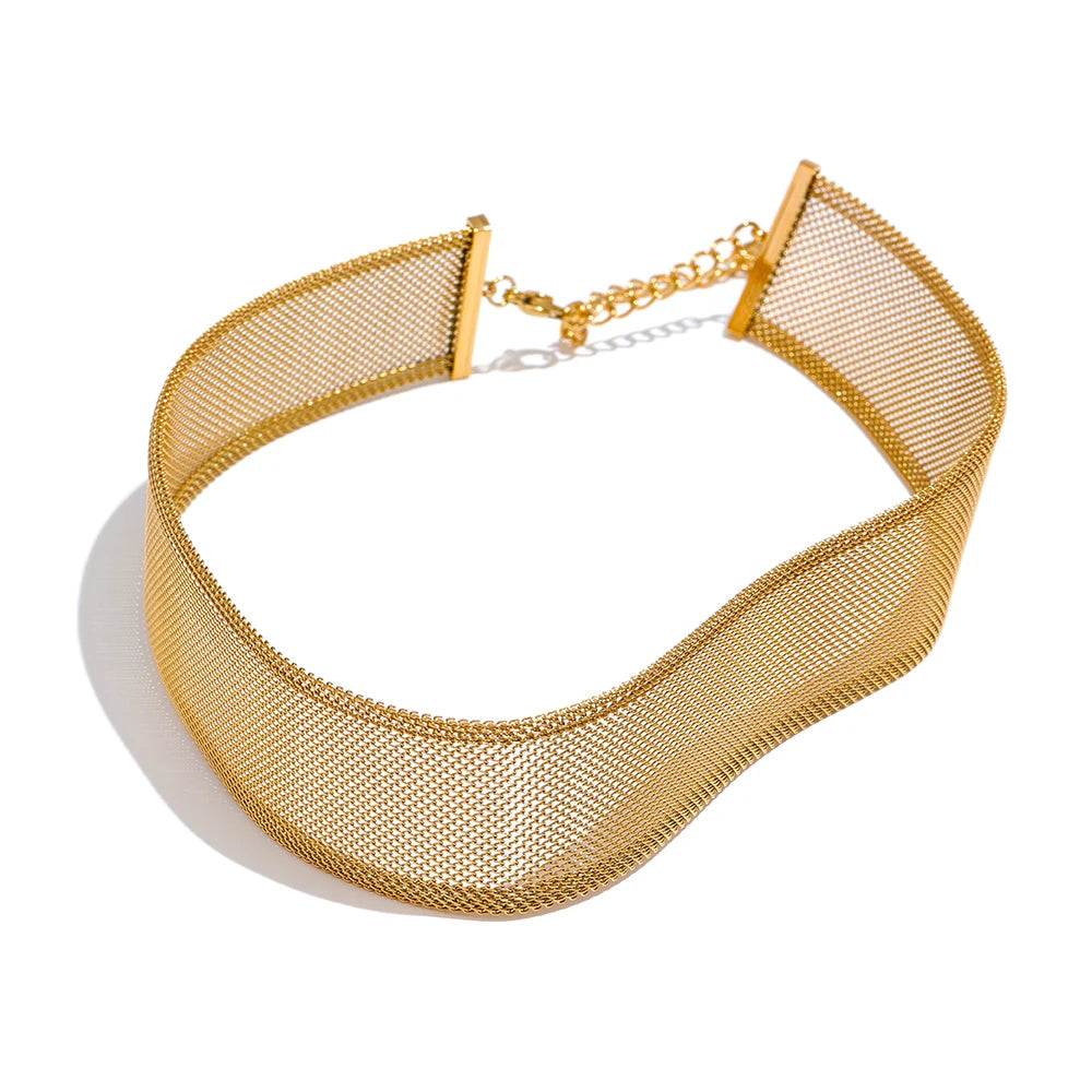 Wide Choker Necklace & Bracelet Set