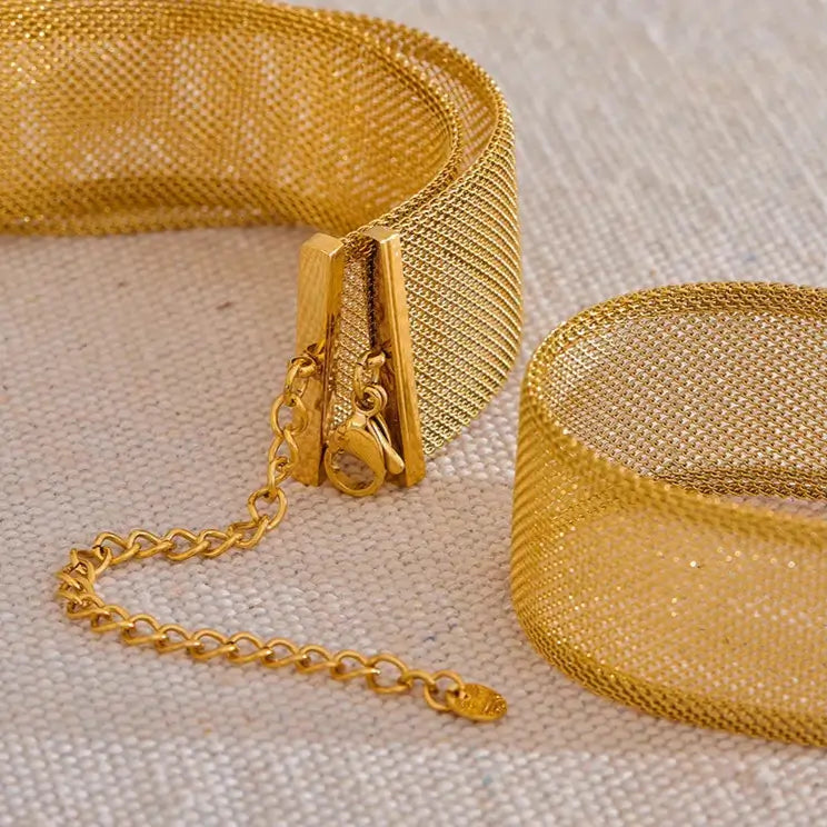 Wide Choker Necklace & Bracelet Set