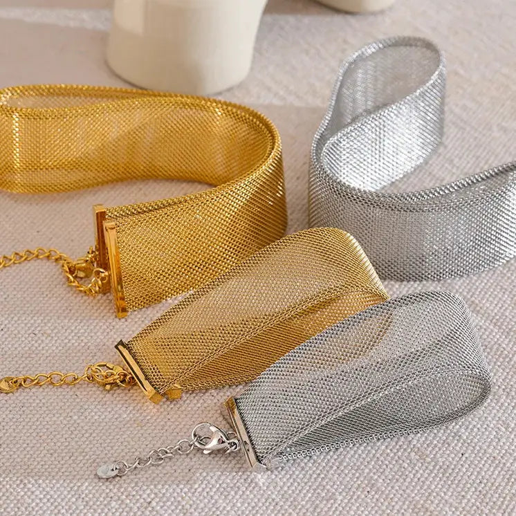 Wide Choker Necklace & Bracelet Set