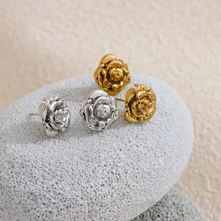 Rose Flower Stud Earrings