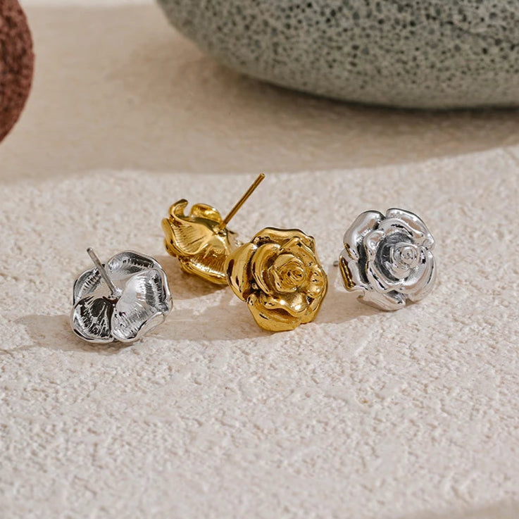Rose Flower Stud Earrings