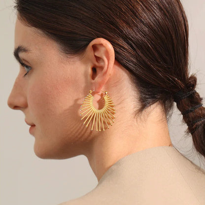 Bold Geometric CZ Hoop Earrings