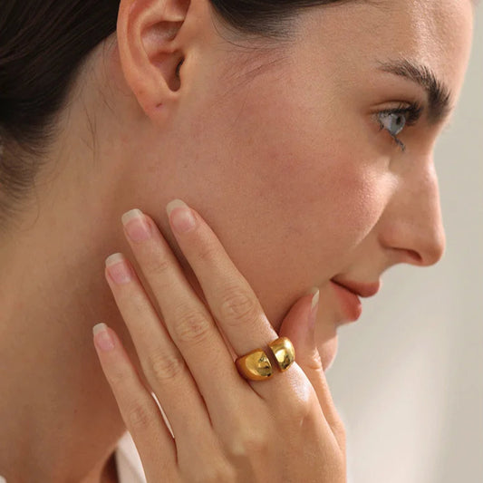 Minimalist Geometric Texture Ring